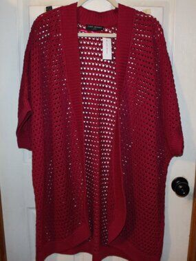 NWT Lane Bryant open weave sweater fuchsia 26/28